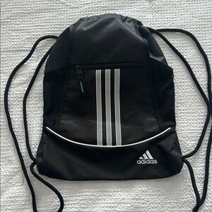 Adidas Black Backpack with Three-Stripe Design